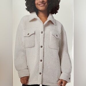 2/$49 Shacket NWT Cream Off-White Fuzzy Jacket XL/XXL Outdoor by 32 Degrees
